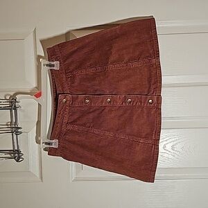 Forever 21 100% Cotton Corduroy Button Front Skirt Size 26